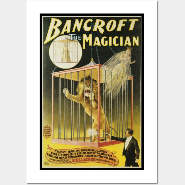Vintage Magic Poster Art, Frederick Bancroft, the Magician Wall Art by MasterpieceCafe